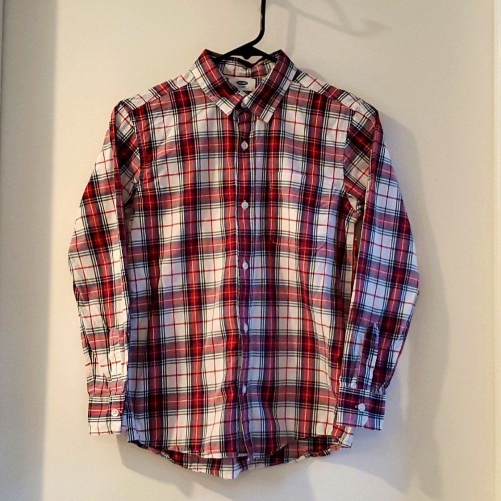 Old Navy plaid button down shirt, Size 12